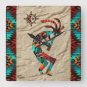 南西ココペリ遊フルートの壁時計 スクエア壁時計 (正面)