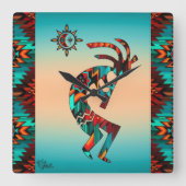 南西ココペリ遊フルートの壁時計 スクエア壁時計 (正面)