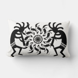南西ココペリ部族ブラックアンドホワイト ランバークッション