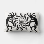 南西ココペリ部族ブラックアンドホワイト ランバークッション (正面)