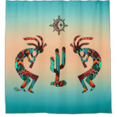 南西ココペルとサボテンのシャワーカーテン シャワーカーテン (正面)