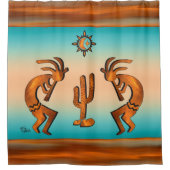 南西ココペルとサボテンのシャワーカーテン シャワーカーテン (正面)