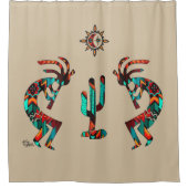 南西ココペルとサボテンのシャワーカーテン シャワーカーテン (正面)