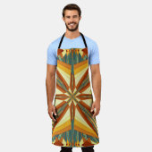 南西ゴールデンサンレイズインディアン毛布デザイン エプロン (着用した状態)