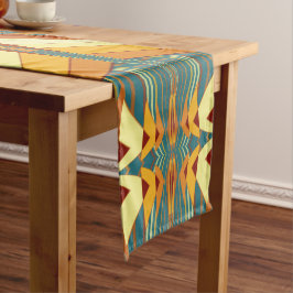 南西ゴールデンサンレイズインディアン毛布デザイン ショートテーブルランナー