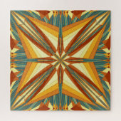 南西ゴールデンサンレイズインディアン毛布デザイン ジグソーパズル (横)