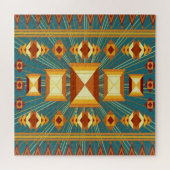 南西ゴールデンサンレイズインディアン毛布デザイン ジグソーパズル (横)