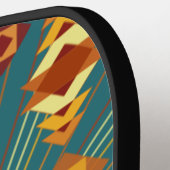 南西ゴールデンサンレイズインディアン毛布デザイン ピックルボールラケット (左詳細)