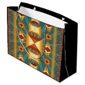 南西ゴールデンサンレイズインディアン毛布デザイン ラージペーパーバッグ (裏面アングル)