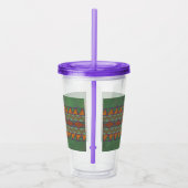 南西サギーブラシ緑の幾何学的デザイン アクリルタンブラー (右)