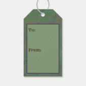 南西サギーブラシ緑の幾何学的デザイン ギフトタグ (裏面)