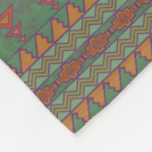 南西サギーブラシ緑の幾何学的デザイン フリースブランケット (角)