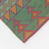 南西サギーブラシ緑の幾何学的デザイン フリースブランケット (角)