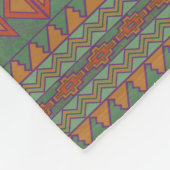 南西サギーブラシ緑の幾何学的デザイン フリースブランケット (角)