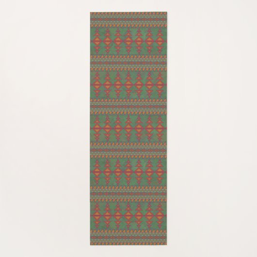 南西サギーブラシ緑の幾何学的デザイン ヨガマット (裏面)