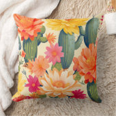 南西サザベートサボテンオレンジイエローグリーン クッション (ブランケット)