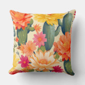 南西サザベートサボテンオレンジイエローグリーン クッション (正面)