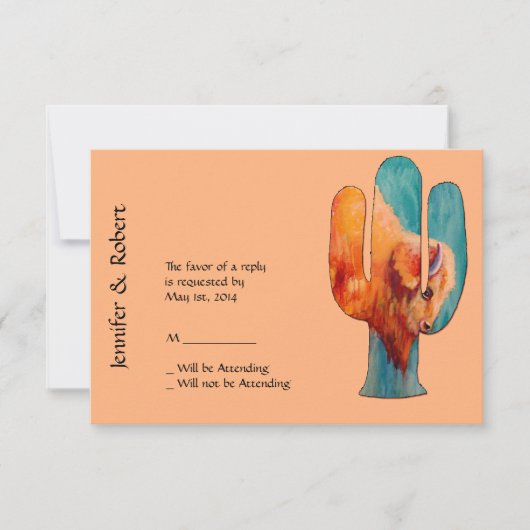 南西サボテンおよびバッファローの応答 出欠カード (正面)