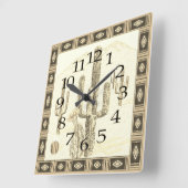 南西サボテン時計 スクエア壁時計 (傾斜)