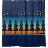 南西サンセットパインズブルー シャワーカーテン (正面)