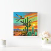 南西サンセット時計 スクエア壁時計 (ホーム)