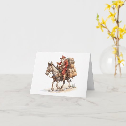 南西サンタクリスマスカード カード (黄色い花)