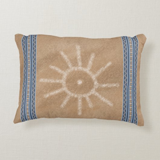 南西サンペトログリフブルージオメトリック縁ど アクセントクッション (裏面)