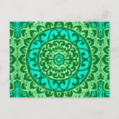 南西サンマンダラろうけつ染めライムグリーン ポストカード (正面)