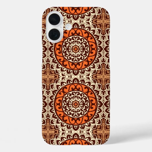 南西サンマンダラろうけつ染めラスト&ブラウン Case-Mate iPhoneケース (裏面)