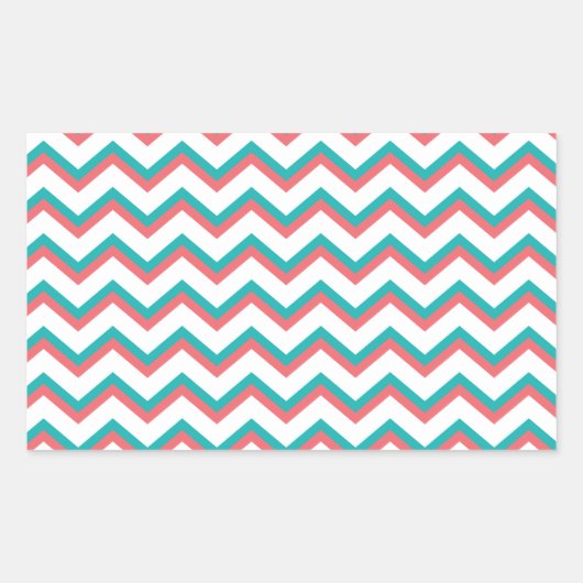 南西シェブロン模様 長方形シール (正面)