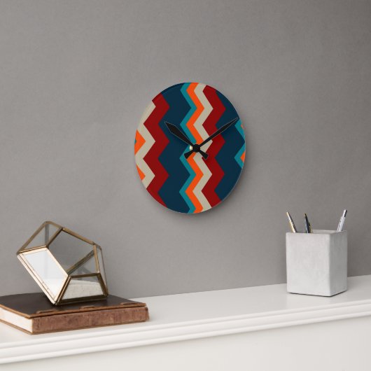 南西シェブロン ラウンド壁時計 (オフィス)