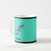 南西シーグリーンとブラックゲッコ コーヒーマグカップ (正面左)