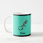 南西シーグリーンとブラックゲッコ コーヒーマグカップ (左)