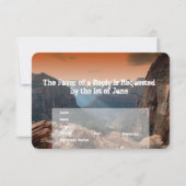 南西ジオンキャニオン結婚式招待状 出欠カード (正面)