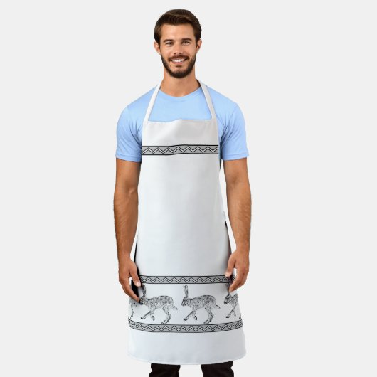 南西ジャックラビットと幾何学山脈ホワイト エプロン (着用した状態)