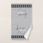 南西ジャックラビットグレー幾何学ダイヤモンド バスタオルセット (ハンドタオル)