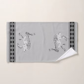 南西ジャックラビットグレー幾何学ダイヤモンド バスタオルセット (ハンドタオル)