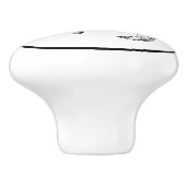 南西ジャックラビットデザイン白黒 セラミックノブ (側面)