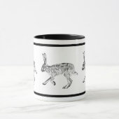 南西ジャックラビットデザイン白黒 マグカップ (中央)