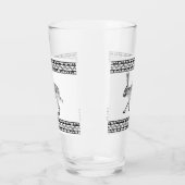南西ジャックラビットブラックとホワイトジオメトリック タンブラーグラス (左)