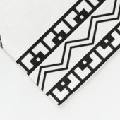 南西ジャックラビットブラックとホワイトジオメトリック フリースブランケット (角)