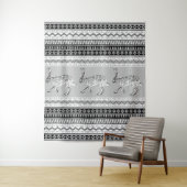 南西ジャックラビット白黒グレイ幾何学模様 タペストリー (インサイチュ)