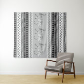 南西ジャックラビット白黒グレイ幾何学模様 タペストリー (インサイチュ(横))