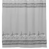 南西ジャックラビット稲妻ボルトグレー シャワーカーテン (正面)