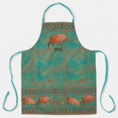 南西ジャベリーナパパパーソナライズされた銅ティール（緑がかった色） エプロン (正面)