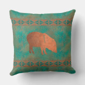 南西ジャベリーナママカパーティール(緑がかった色)パターン20in クッション (裏面)