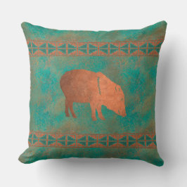 南西ジャベリーナママカパーティール（緑がかった色）パターン20in クッション