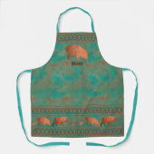 南西ジャベリーナモムコパーソナライズされたンパーティール（緑がかった色） エプロン (正面)