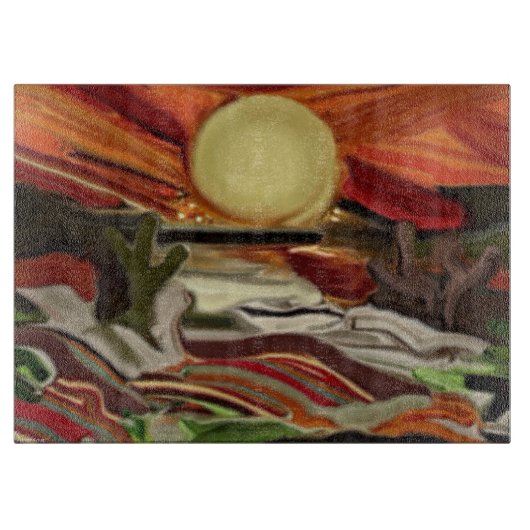 南西スカイズ抽象芸術アート カッティングボード (正面)