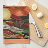 南西スカイズ抽象芸術アート キッチンタオル (四つ折り)